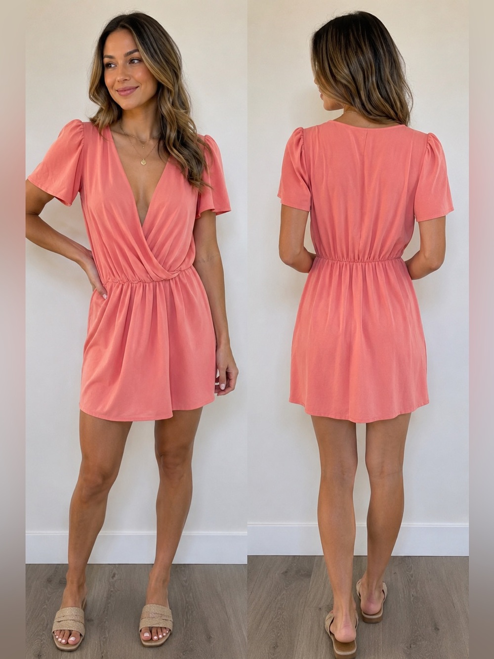 321 NWT SMASH & TESS EMMA FAUX WRAP MINI DRESS